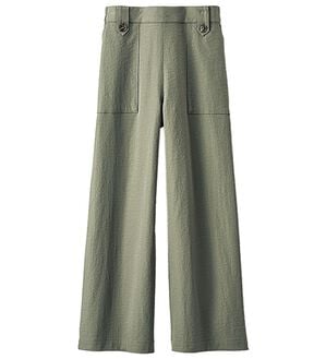 BELLUNA（ベルーナ）の「《快適Ｌａｂ．》サラもち！快適ビンテージ調素材ワイドパンツ（ワイドパンツ・ガウチョ）」｜ライトカーキ