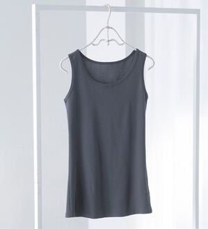 LAVIENNE（ラヴィエンヌ）の「下着に見えない！綿１００％アースカラータンク（肌着・インナーウェア）」｜チャコール