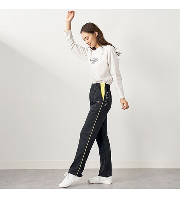 BELLUNA（ベルーナ）の「＜ＥＬＬＥ　Ａｃｔｉｖｅ＞多機能！配色ジャージパンツ（その他パンツ）」｜詳細画像