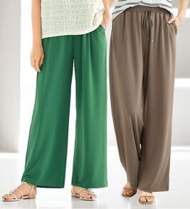 BELLUNA（ベルーナ）の「シャリさら！快適ドロストワイドパンツ（ワイドパンツ・ガウチョ）」