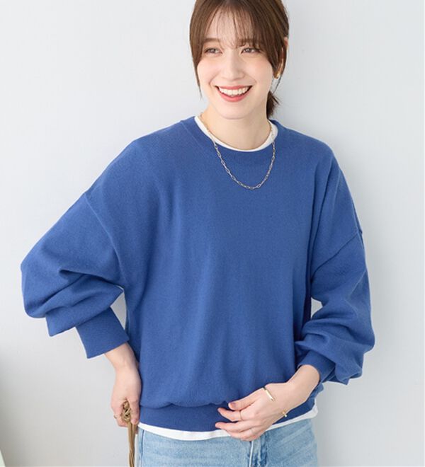 Viola e Viola（ヴィオラ エ ヴィオラ）の「【洗えるニット】着回し力抜群！秋から着られるシンプルニットトップス（ニット・セーター）」｜ブルー