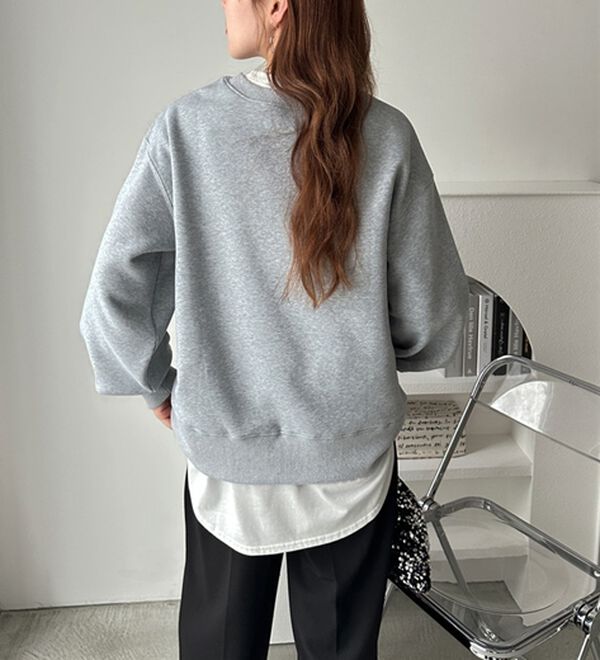 GeeRA（ジーラ）の「ロゴ＆ハート刺しゅう裏起毛スウェット（トレーナー・スウェット）」｜詳細画像