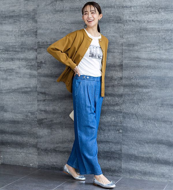 BELLUNA（ベルーナ）の「【着回しのミカタ！】綿100％大人顔サマ見えプリントロンT（カットソー）」｜詳細画像