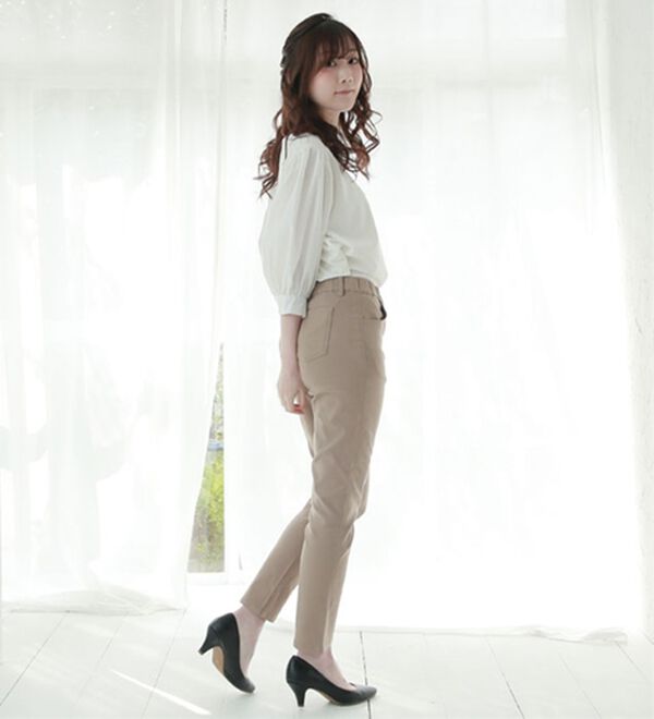 A HAPPY MARILYN（アハッピーマリリン）の「【Ｍ～８Ｌ】【選べる丈】のび～る ストレッチ ツイル 魔法の 美脚レギンスパンツ（スリム・スキニーパンツ）」｜詳細画像