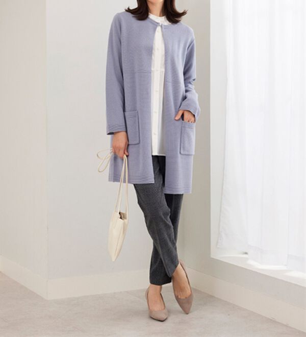 BELLUNA（ベルーナ）の「サマ見え(スーパーウォーム)ウール調素材美脚テーパードパンツ（テーパードパンツ）」｜詳細画像