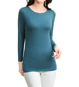 「ニットの不快感にさよならクルーネックインナー（肌着・インナーウェア）」｜ブルーグレー