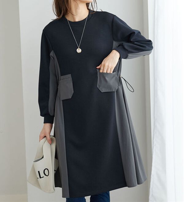 BELLUNA（ベルーナ）の「配色切替ポケットデザインワンピース（その他ワンピース）」｜詳細画像