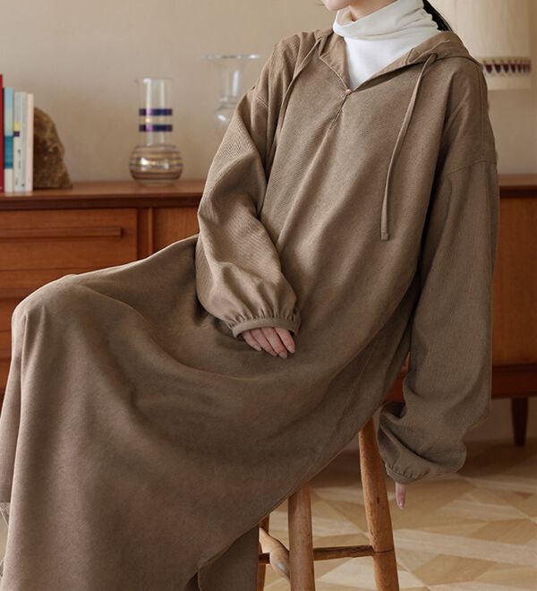 Viola e Viola（ヴィオラ エ ヴィオラ）の「細コーデュロイパーカーワンピース（その他ワンピース）」｜詳細画像