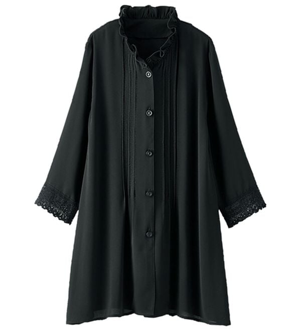 BELLUNA（ベルーナ）の「【２枚組】ジョーゼット素材デザインチュニック（チュニック）」｜詳細画像