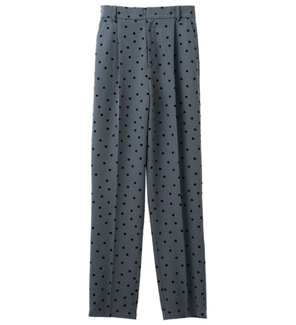 RANAN（ラナン）の「ドット柄プリントテーパードパンツ（フルレングスパンツ）」｜チャコール