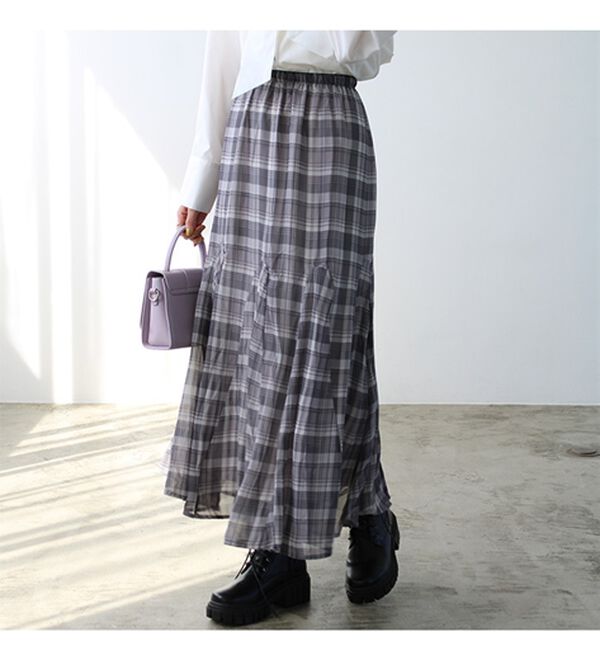 GeeRA（ジーラ）の「切替フレアーロングスカート（ロングスカート）」｜詳細画像