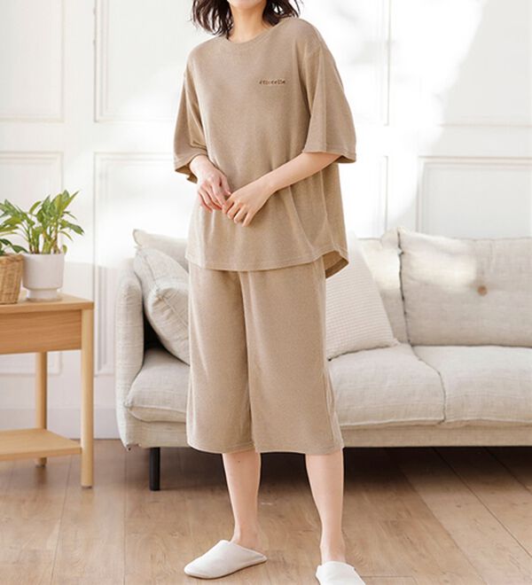 LAVIENNE（ラヴィエンヌ）の「【着るタオル】サラッと気持ちいい！ひんやりクールパイルパジャマ（パジャマ・ルームウェア）」｜詳細画像