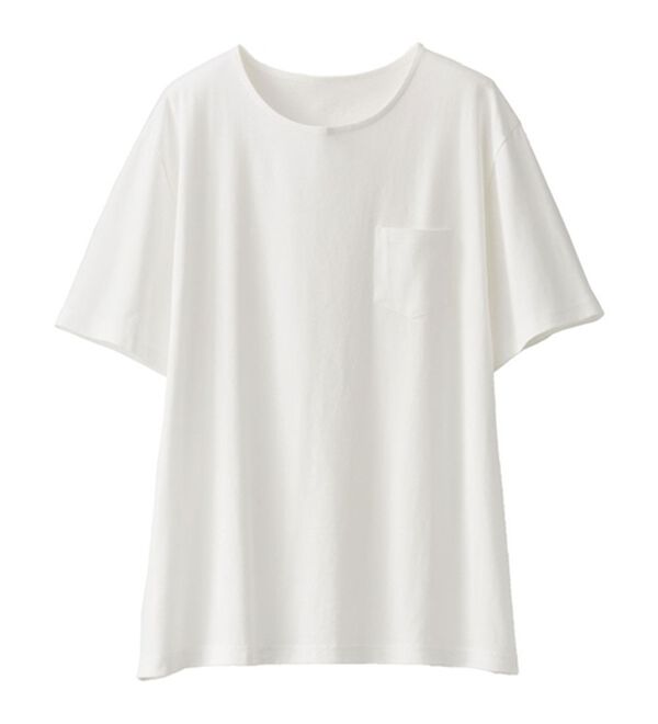 BELLUNA（ベルーナ）の「【ポケット付】綿１００％抗菌防臭汗ジミ対策プルオーバー（Tシャツ）」｜詳細画像