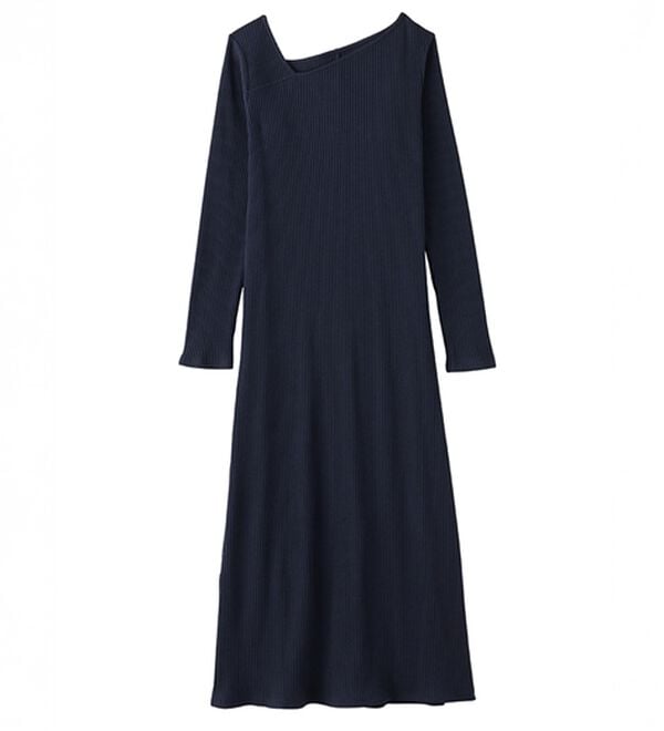 RANAN（ラナン）の「アシメネックリブワンピース（ロングワンピース）」｜詳細画像