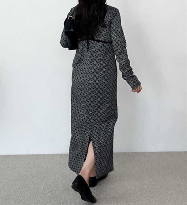 フラワージャカードパイピングワンピース - ベルーナ【公式】