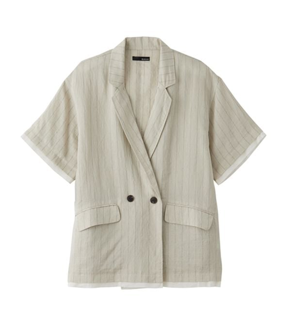 RANAN（ラナン）の「ハーフスリーブシアーシャツジャケット（テーラードジャケット）」｜詳細画像