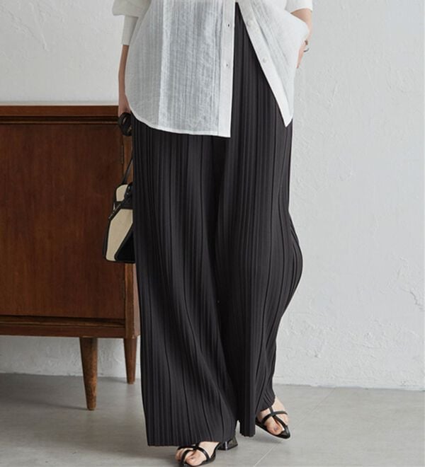 RANAN（ラナン）の「セミワイドプリーツイージーパンツ（フルレングスパンツ）」｜詳細画像