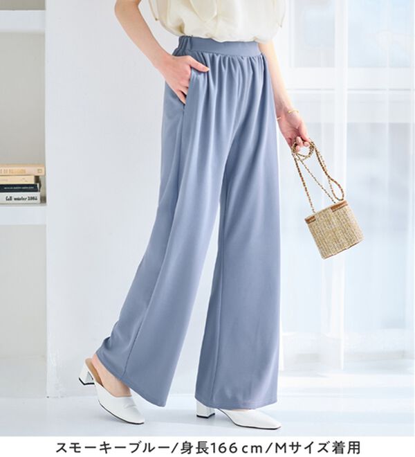 alotta（アロッタ）の「すっきり細見せ叶う！ストレッチセミワイドパンツ（ワイドパンツ・ガウチョ）」｜詳細画像