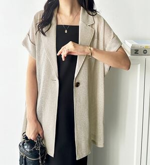 GeeRA（ジーラ）の「メッシュフレンチスリーブテーラードジャケット（テーラードジャケット）」｜詳細画像
