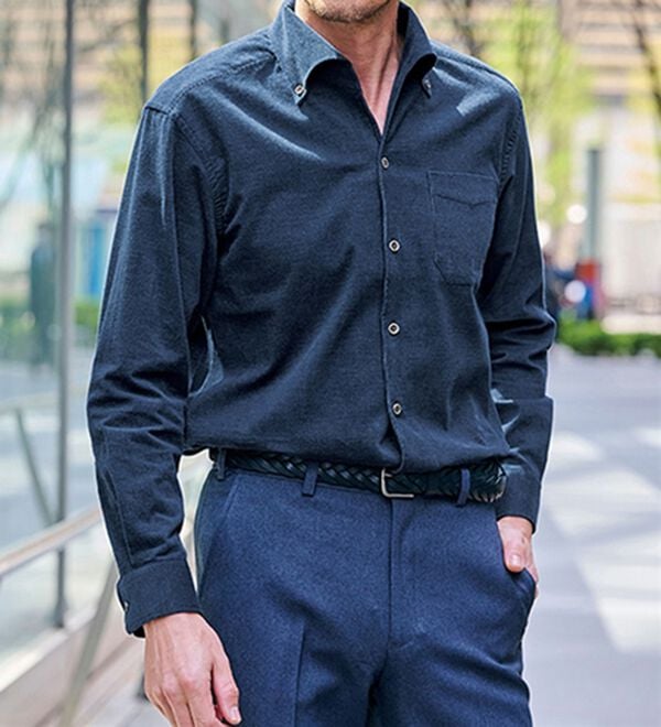 「＜コムルヴァン・オム＞メランジコーデュロイ柔らかシャツ（メンズシャツ）」｜詳細画像