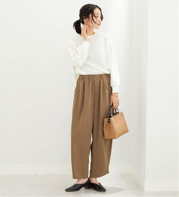 BELLUNA（ベルーナ）の「とろみビンテージ素材バレルパンツ（ワイドパンツ・ガウチョ）」｜詳細画像
