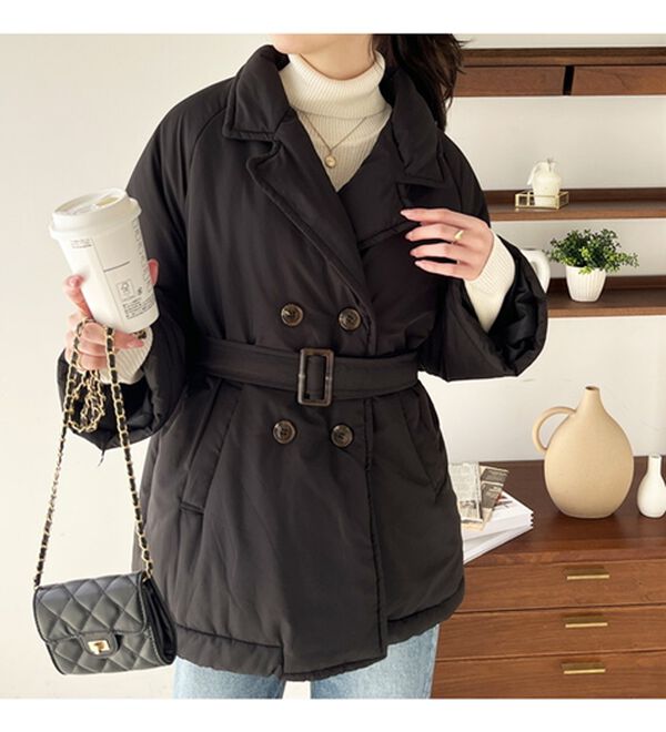 GeeRA（ジーラ）の「トレンチデザインフェイクダウンジャケット（ダウンコート・ジャケット・ベスト）」｜詳細画像