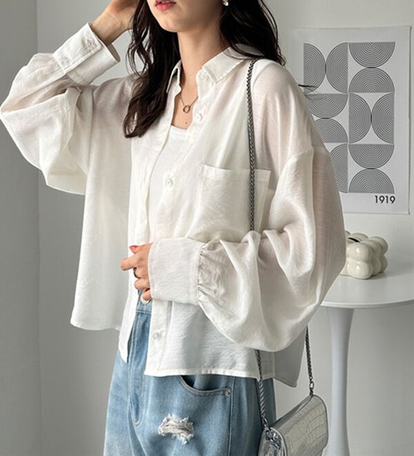 GeeRA（ジーラ）の「着回し自在シアーショートシャツ（シャツ）」｜詳細画像