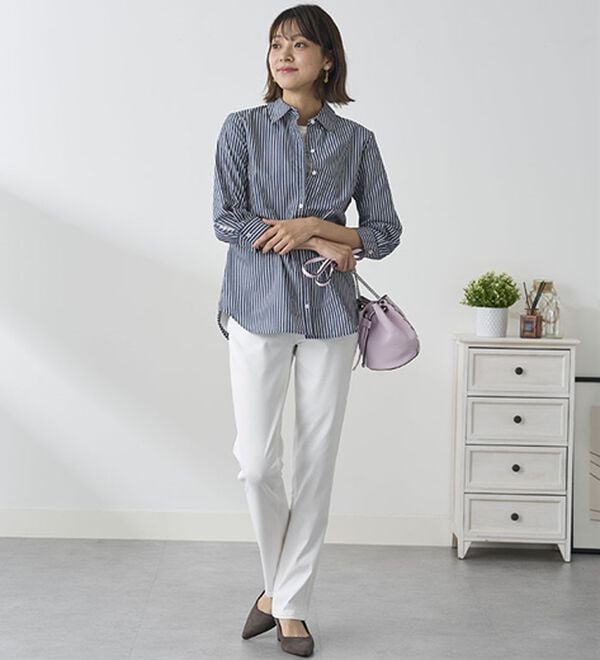 BELLUNA（ベルーナ）の「【選べる裏側】ぐん伸びニットデニムパンツ（フルレングスパンツ）」｜詳細画像