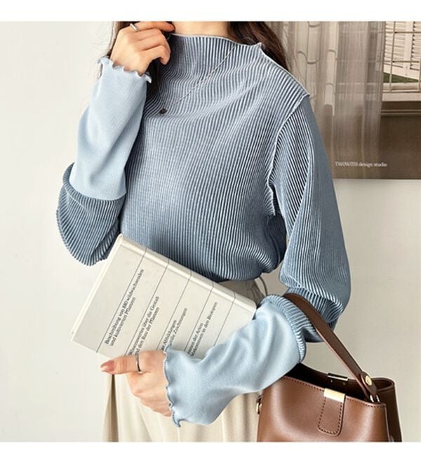 GeeRA（ジーラ）の「異素材ドッキング配色メロープルオーバー（カットソー）」｜詳細画像