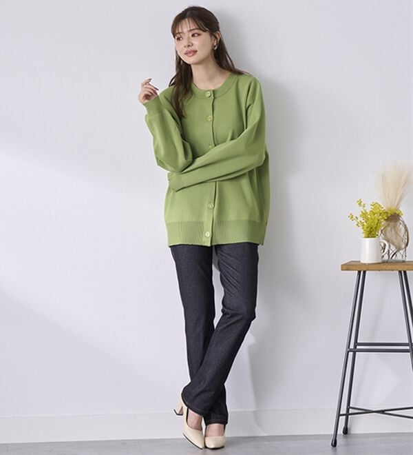 BELLUNA（ベルーナ）の「【選べる裏側】ぐん伸びニットデニムパンツ（フルレングスパンツ）」｜詳細画像