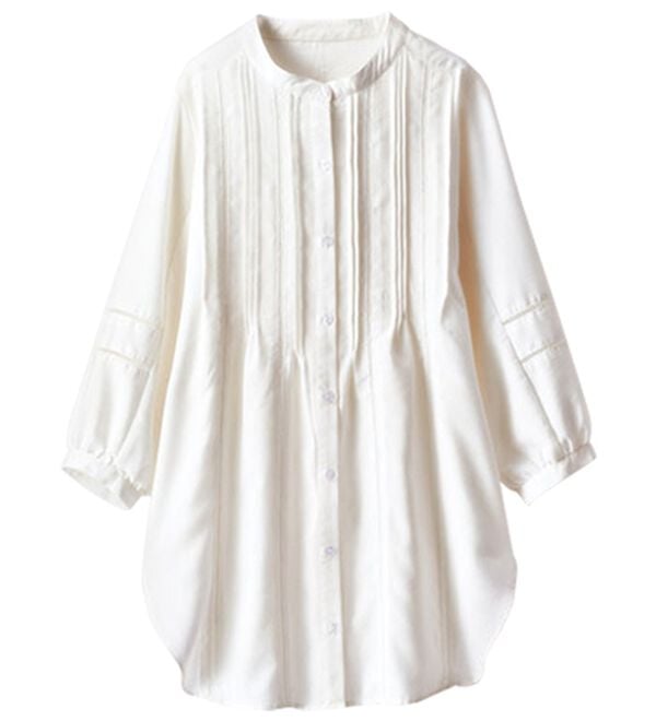 BELLUNA（ベルーナ）の「機能付リネン混ピンタック使いシャツチュニック（チュニック）」｜詳細画像