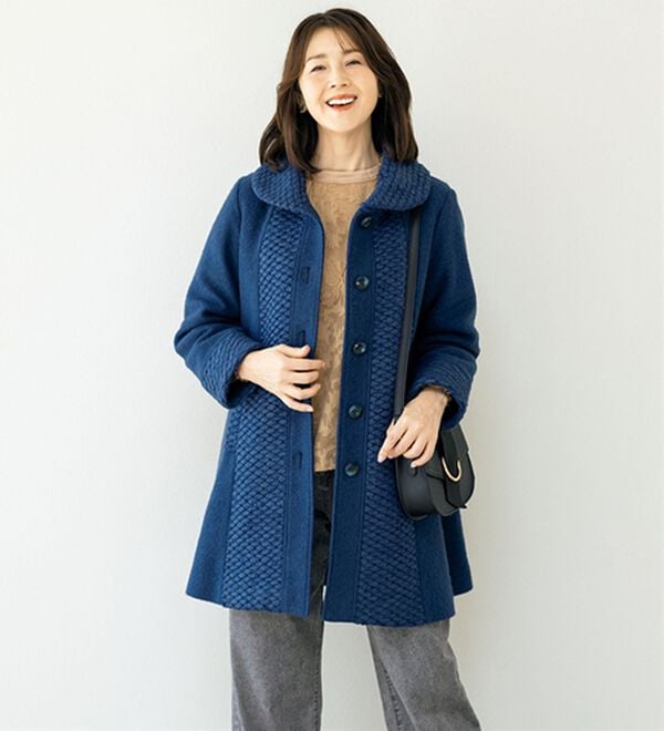 ウール混切替えデザインコート - ベルーナ【公式】