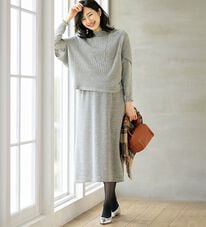 ルフラン（ルフラン）の「本気の体型カバー＊ニットワンピアンサンブル（アンサンブル）」