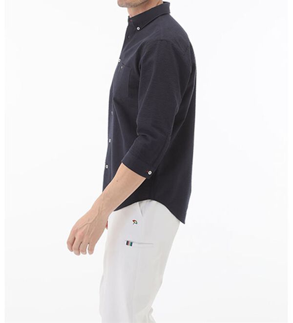 「＜アーノルド　パーマー＞シアサッカーデザインシャツ（長袖・７分袖）（メンズシャツ）」｜詳細画像