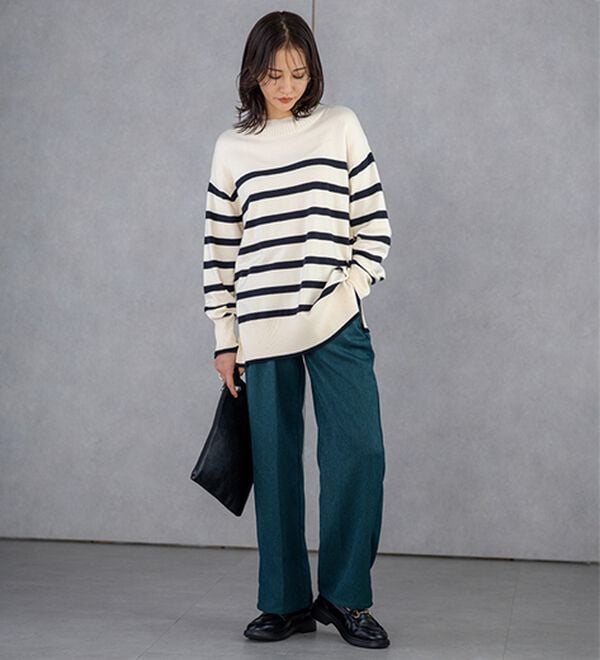 BELLUNA（ベルーナ）の「スラッと美脚セミワイドパンツ（フルレングスパンツ）」｜詳細画像