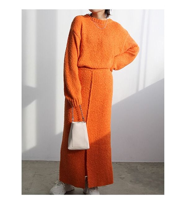 GeeRA（ジーラ）の「ブークレ素材ニットタイトスカート（ロングスカート）」｜詳細画像