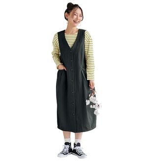 BELLUNA（ベルーナ）の「＜＆ｃｏｃｏｃｈｉ＞綿１００％二重織コクーンジャンパースカート（ジャンパースカート）」｜スミクロ