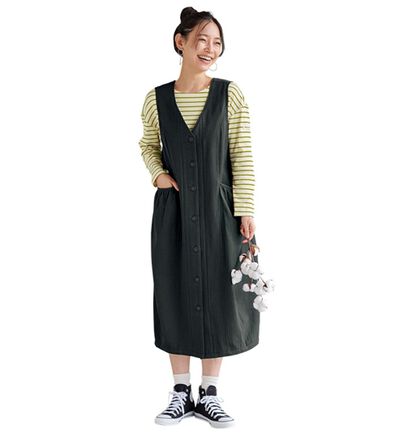 BELLUNA（ベルーナ）の「＜＆ｃｏｃｏｃｈｉ＞綿１００％二重織コクーンジャンパースカート（ジャンパースカート）」