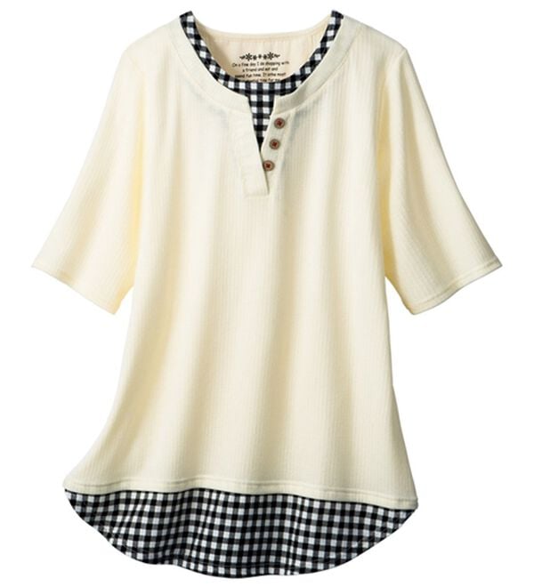 ルフラン（ルフラン）の「【４色組】手抜きに見せない＊重ね着風Ｔシャツ（Tシャツ）」｜詳細画像