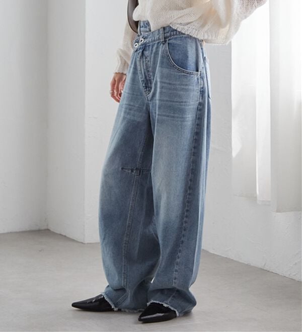 RANAN（ラナン）の「クロスウエストカーブデニム（フルレングスパンツ）」｜詳細画像