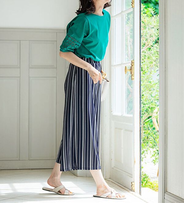 BELLUNA（ベルーナ）の「ヒンヤリ冷感イージーガウチョパンツ（ワイドパンツ・ガウチョ）」｜詳細画像