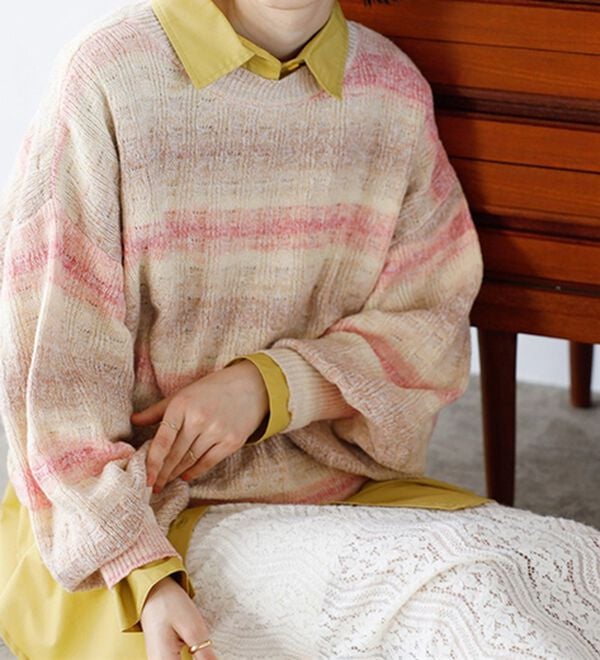 GeeRA（ジーラ）の「グラデーションニットプルオーバー（ニット・セーター）」｜ベージュ系