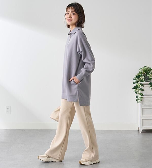 専用　ハーフジップチュニック・Tシャツなど5点 全て未使用品(L) あったかキレイ！大人のハーフジップチュニック - ベルーナ【公式】