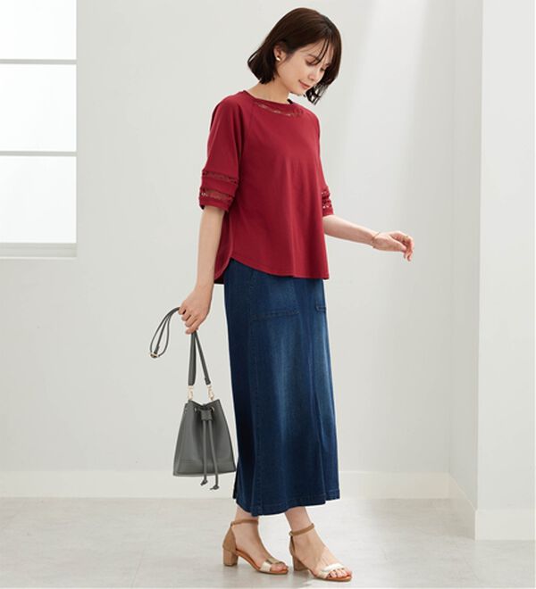 BELLUNA（ベルーナ）の「衿＆袖ハシゴレース使いプルオーバー（カットソー）」｜詳細画像