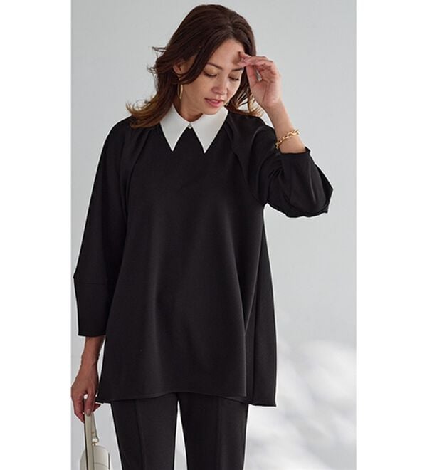 BELLUNA（ベルーナ）の「【セットアップ対応】色褪せにくい黒！ストレートパンツ（フルレングスパンツ）」｜詳細画像