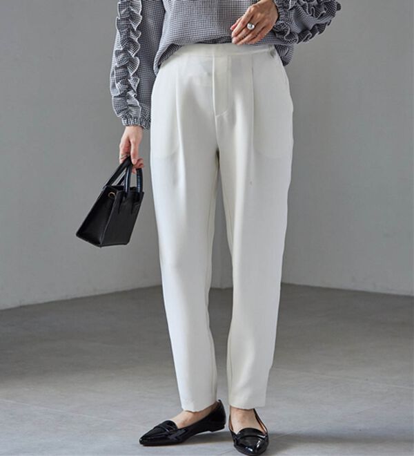 RANAN（ラナン）の「【選べる股下】美脚シルエットタックパンツ（股下６１・６５ｃｍ）（フルレングスパンツ）」｜詳細画像