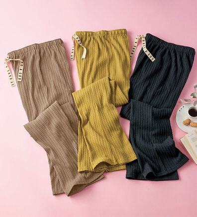 BELLUNA（ベルーナ）の「【３本組】ケーブルジャガードイージーパンツ（フルレングスパンツ）」