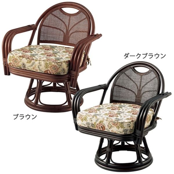 「高さ・色が選べる籐回転座椅子（椅子・チェア・スツール）」｜詳細画像