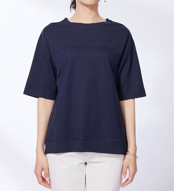 BELLUNA（ベルーナ）の「涼感素材切替デザインプルオーバー（カットソー）」｜詳細画像