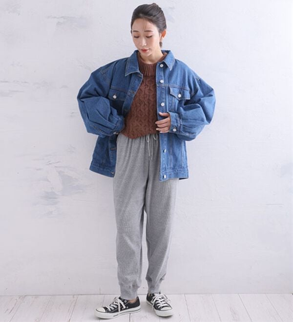 A HAPPY MARILYN（アハッピーマリリン）の「【Ｌ～８Ｌ】ゆったりシルエットのオーバーサイズデニムジャケット（その他ジャケット）」｜詳細画像